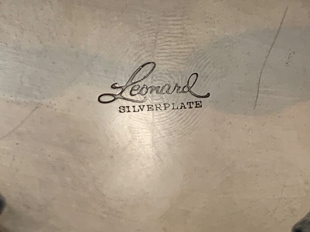 Vintage Leonard Silver Water Pitcher Footed Ice Guard