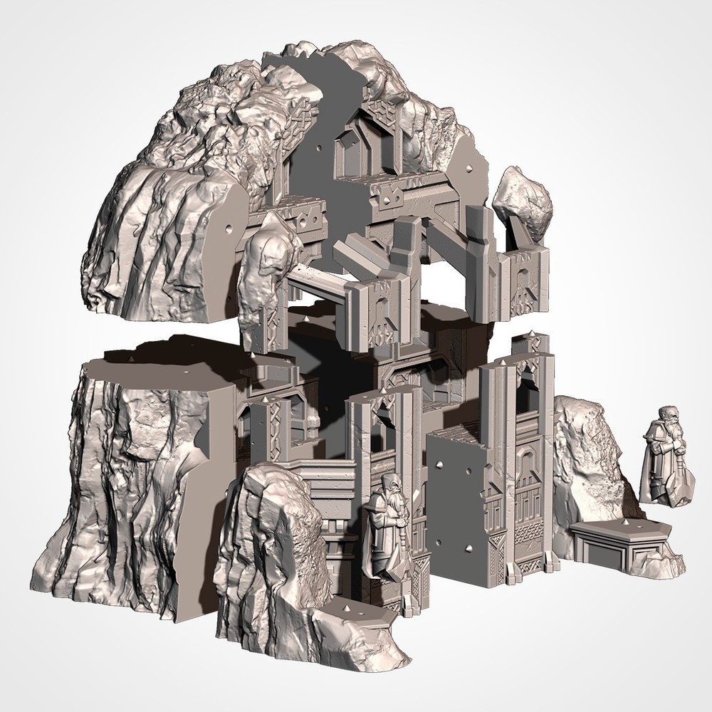 Dwarven Isolate Mountain Terrain for Tabletop wargames