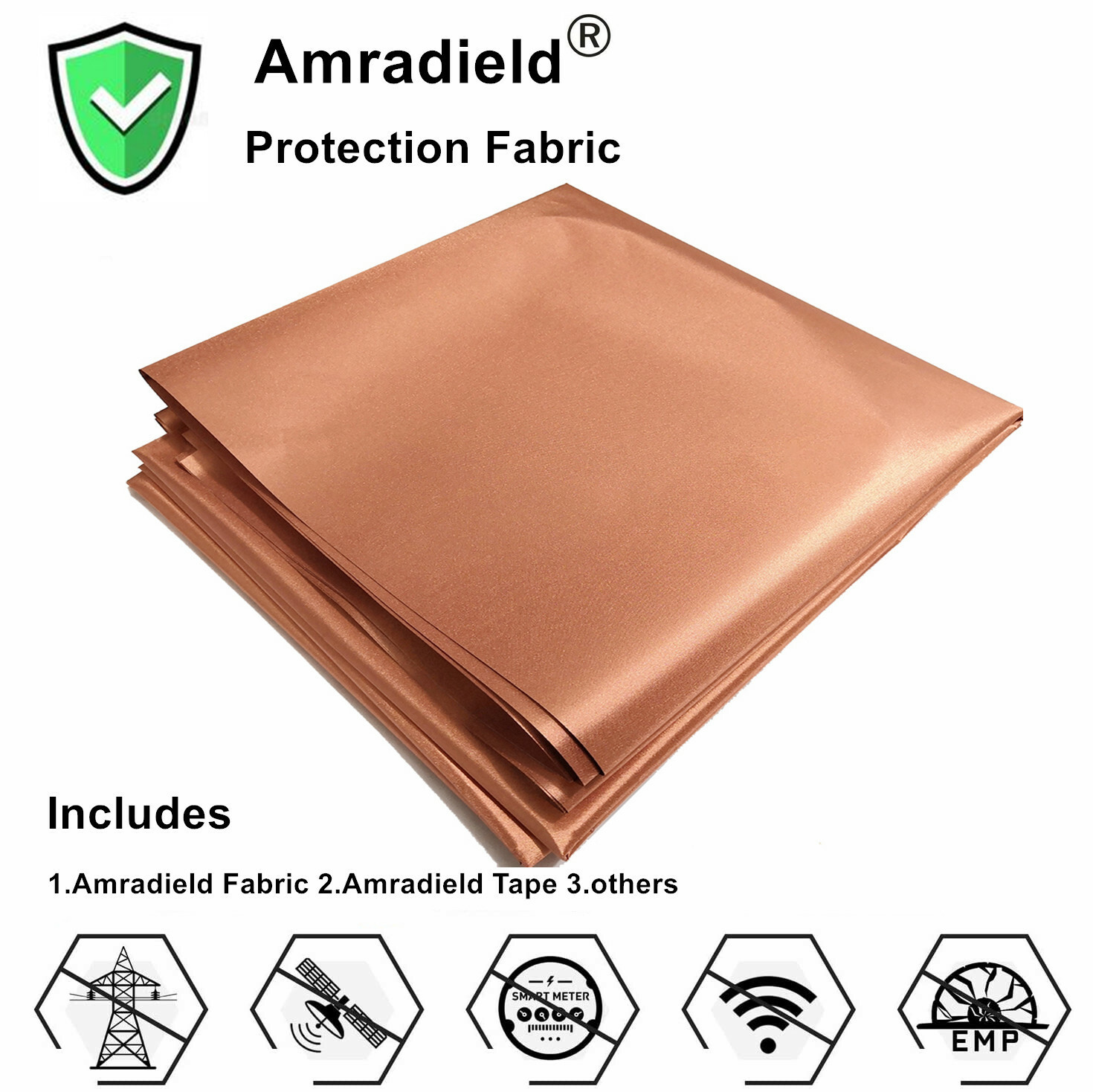 Pure Copper Faraday Fabric-EMF Protection RFID/EMI/RF Electromagnetic Shielding
