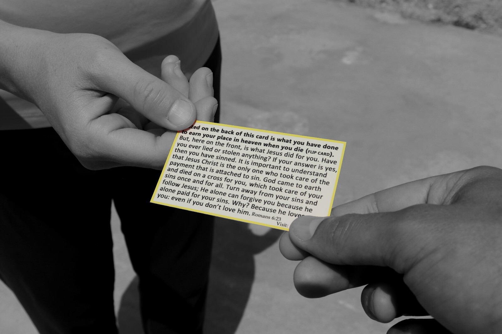 Yellow Card | Gospel Tracts | Bible Tracts | Business Card Size | Pack of 50