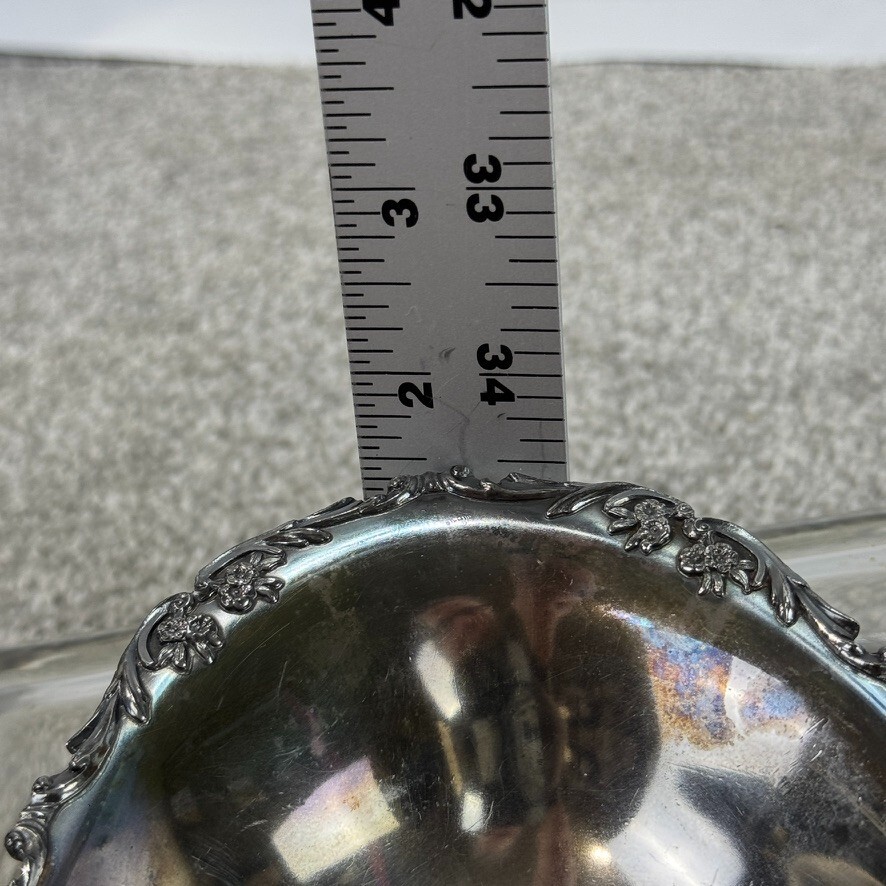 Reed & Barton Silverplate Oval Ornate Bread 12" Tray Engraved S