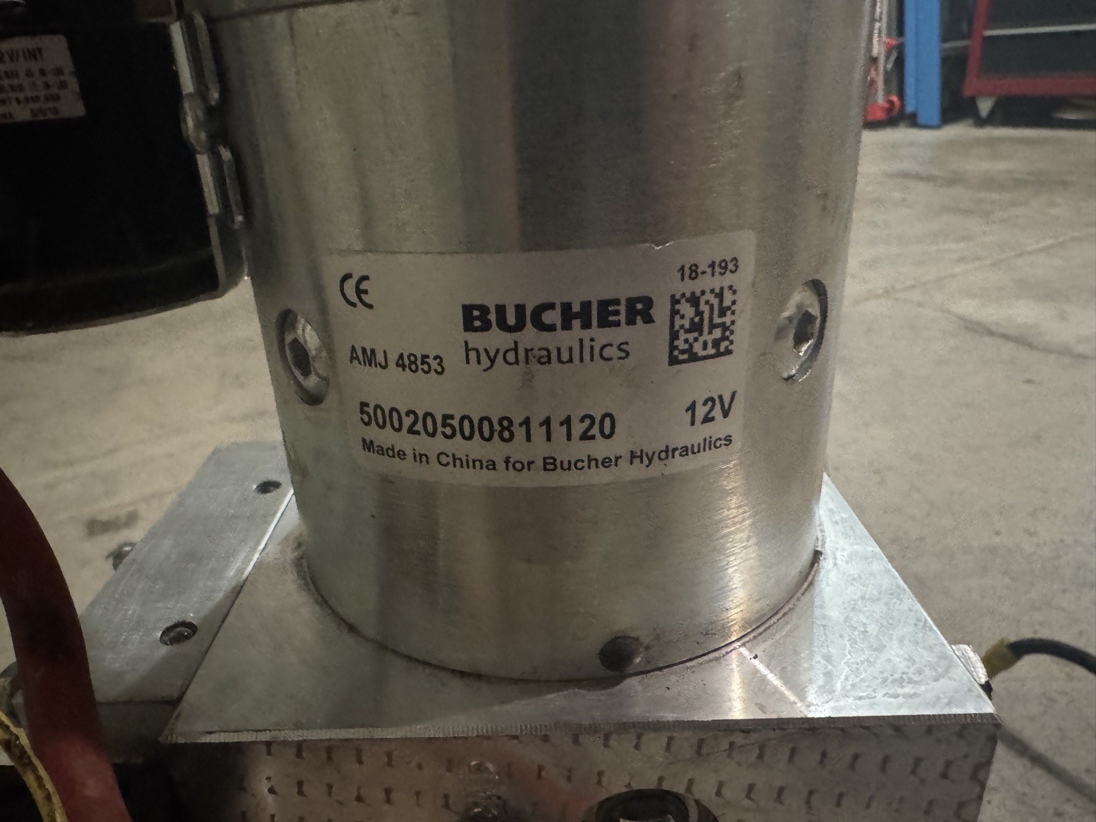 Bucher Hydraulics DC Power Unit 12 Volt Motor AMJ 4853 Part No. 50020500811120