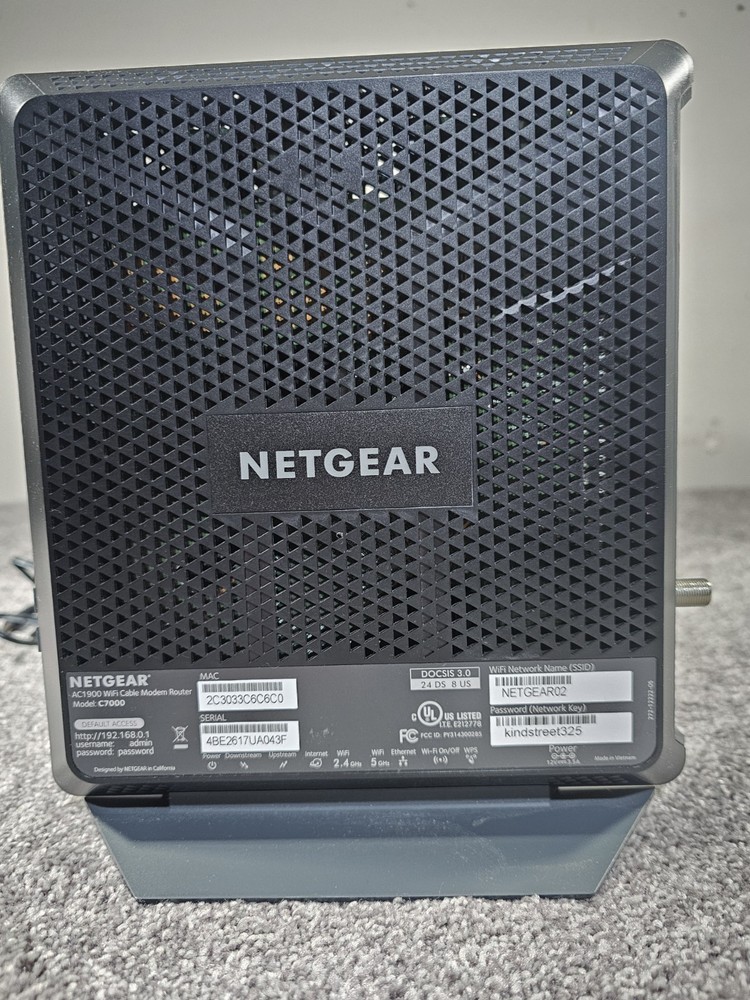 NETGEAR NIGHTHAWK AC1900 WiFi Cable Modem Router Model# C7000 - Tested & Working