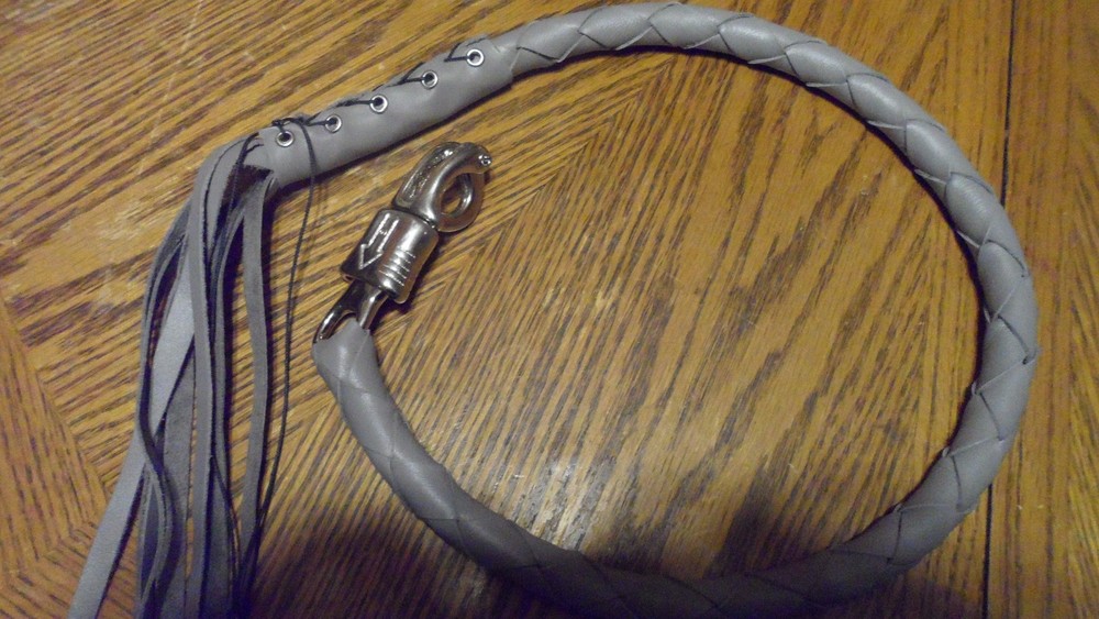 biker whip getback ULTIMATE whip SOLID Medium GRAY BY STITCH!!!!