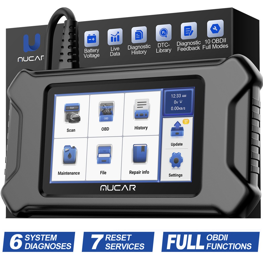 MUCAR CS6 Auto OBD2 Scanner Code Reader ABS SRS Diagnostic Tool TPMS Oil SAS