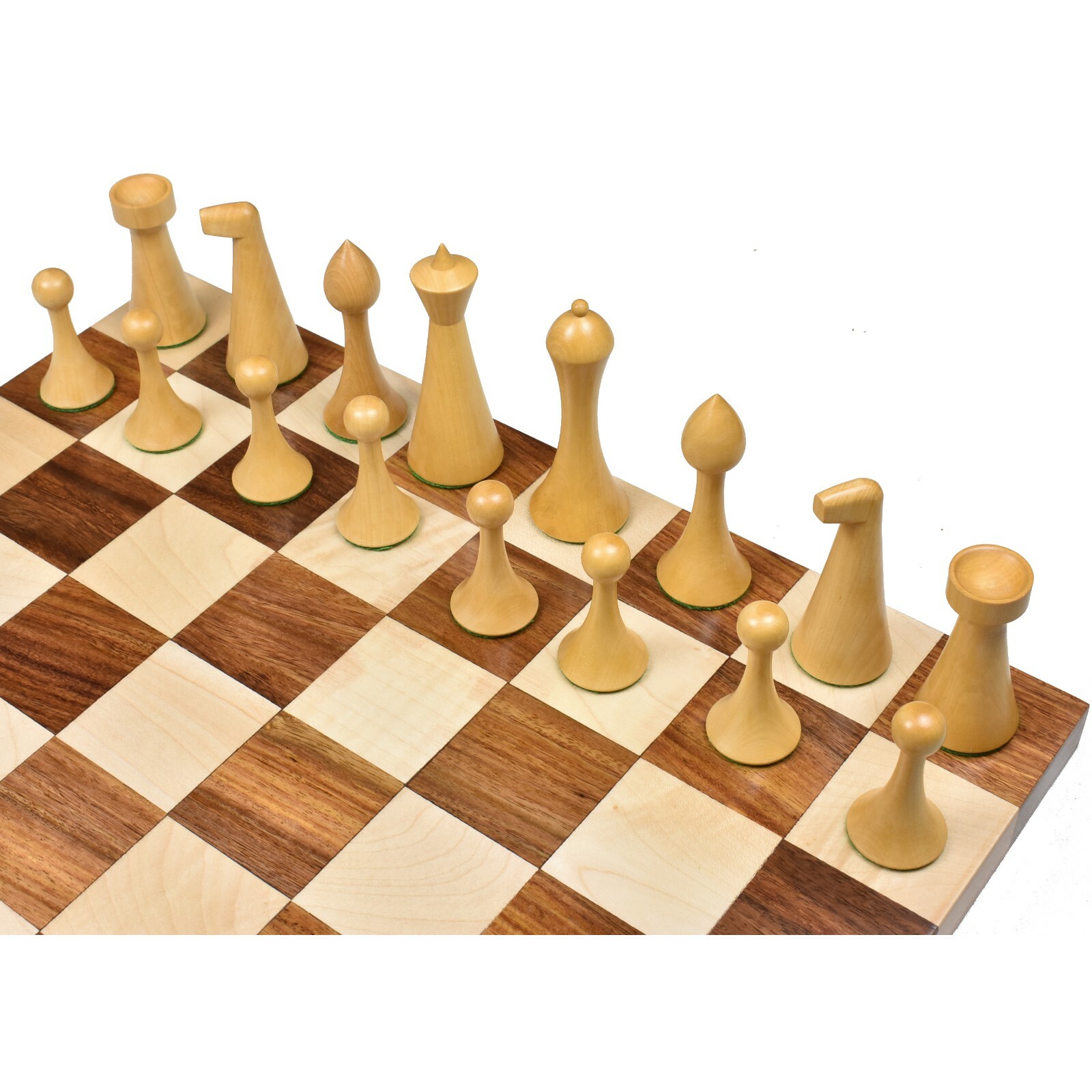 3.6" Herman Ohme Minimalist Chess Pieces Only set- Weighted Golden Rosewood
