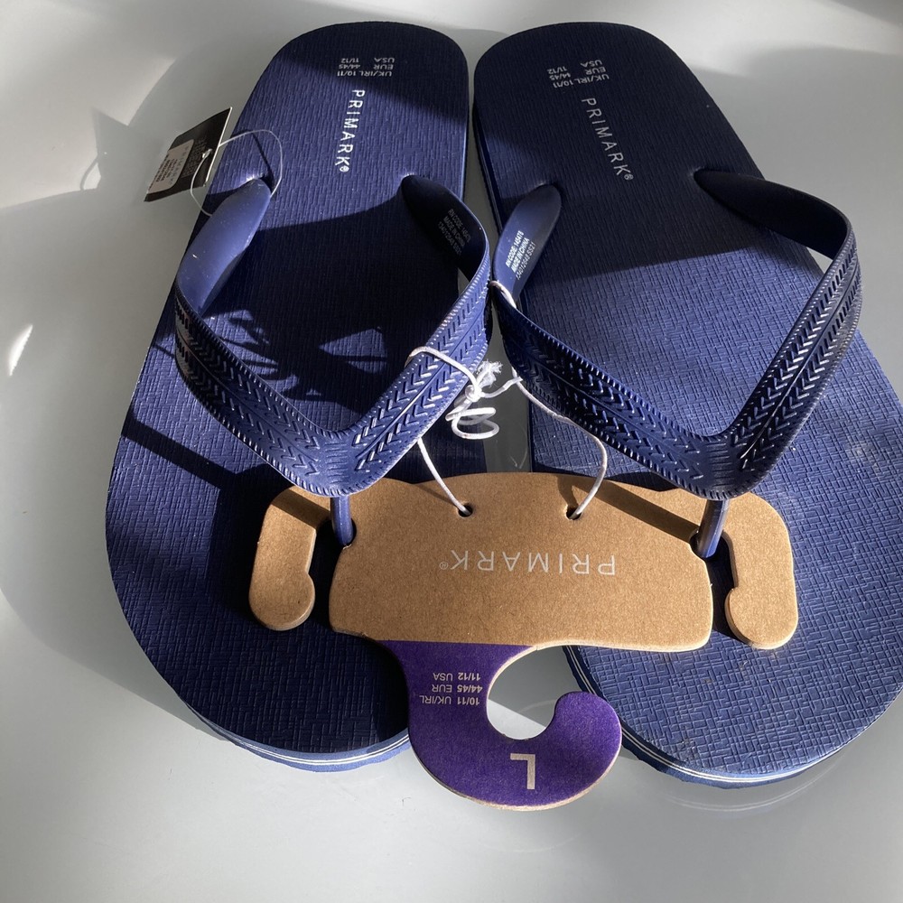 New Primark Blue Flip Flops Size Large 11/12 US