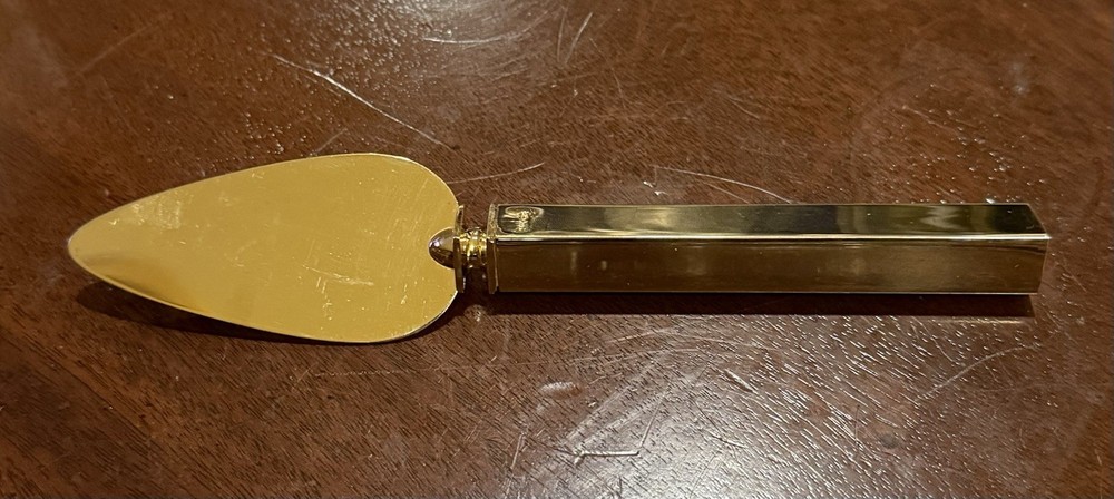 24 K Gold Plated Square Handle Serving Pie Cake Server Knife 7”