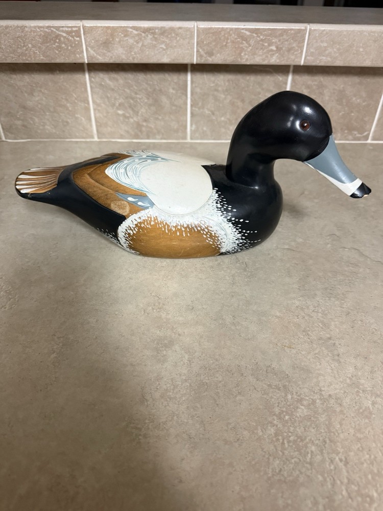 Wood Bluebill Duck Decoy Hand-Painted
