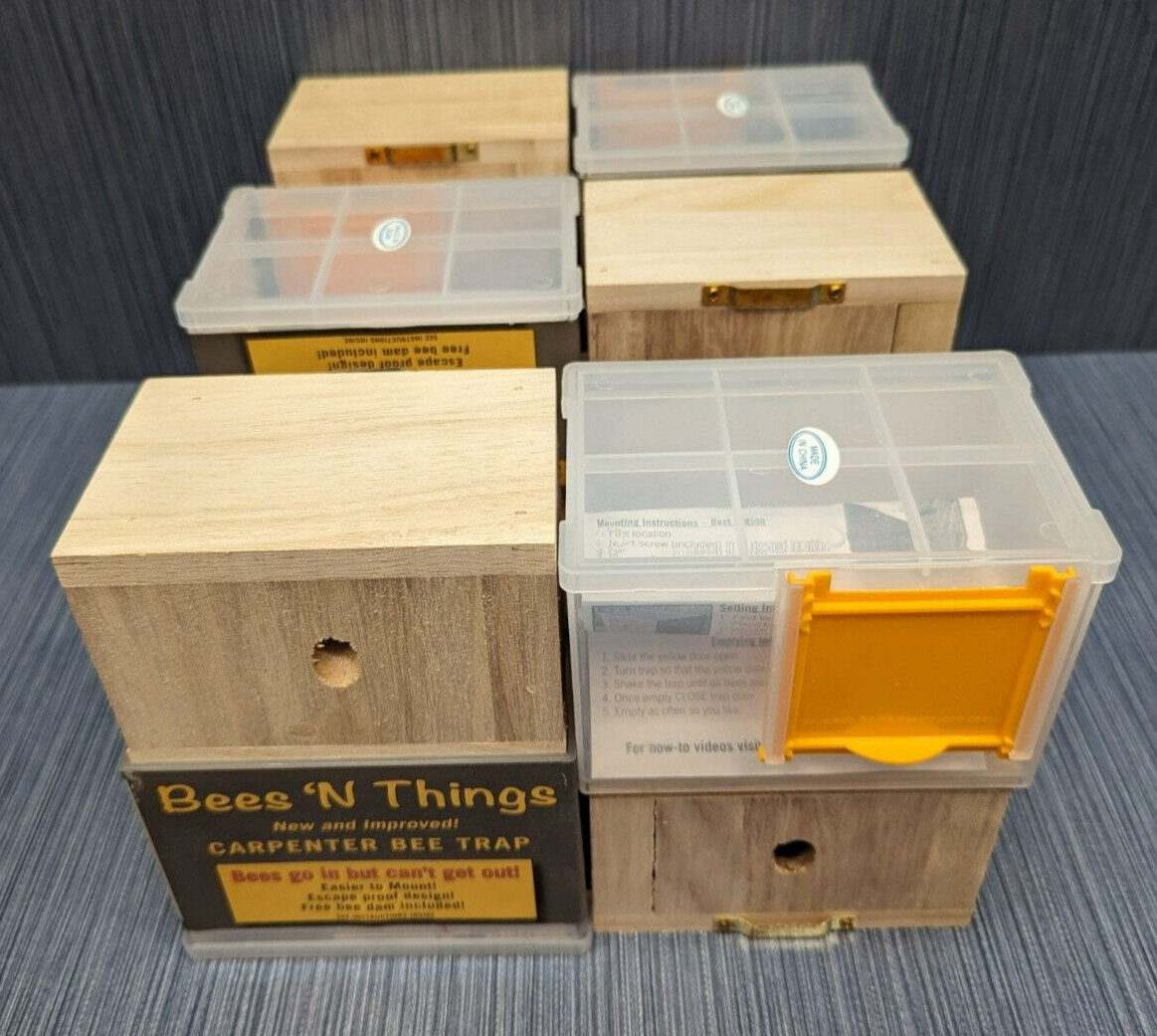 Lot of 6 x Bees N Things Outdoor Carpenter Bee Hanging Trap with 15 ft. Coverage