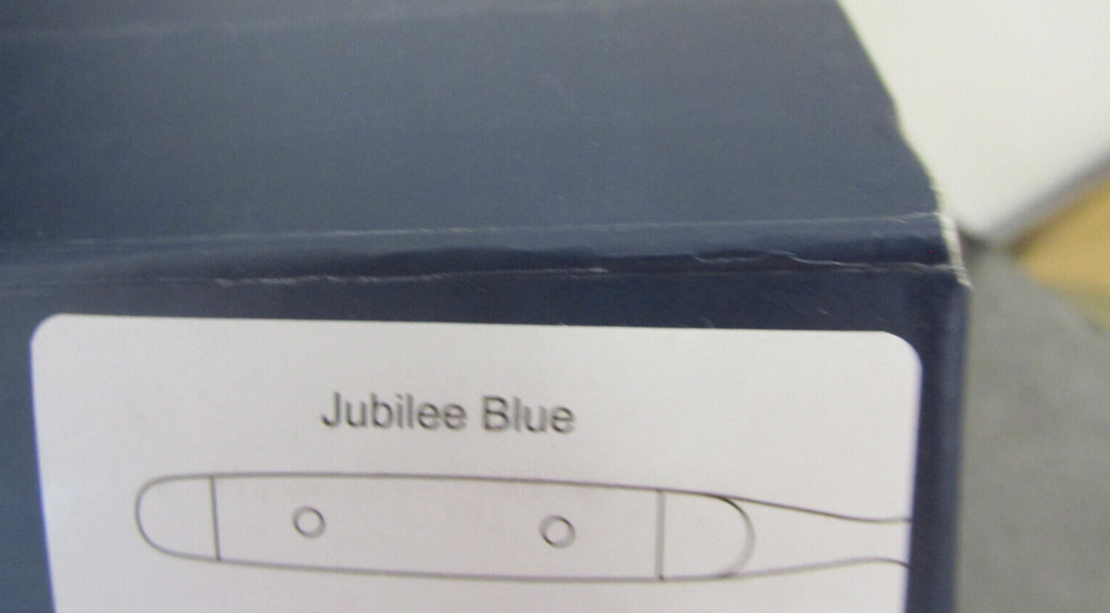 JUBILEE BLUE STAINLERSS PLASTIC HANDLE RIVETS FLATWARE SOUP SPOONS FOUR