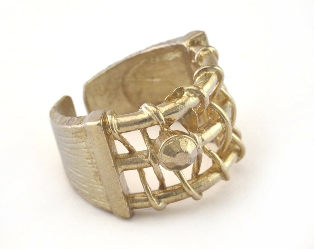 Adjustable Ring Raw brass (18mm 8US inner size - Adjustable ) OZ2747
