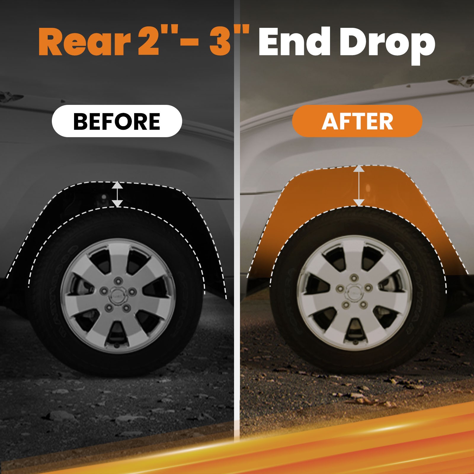 Rear 2"-3" Suspension Lowering Drop Shackles Kit for Chevy Silverado 1500 88-18