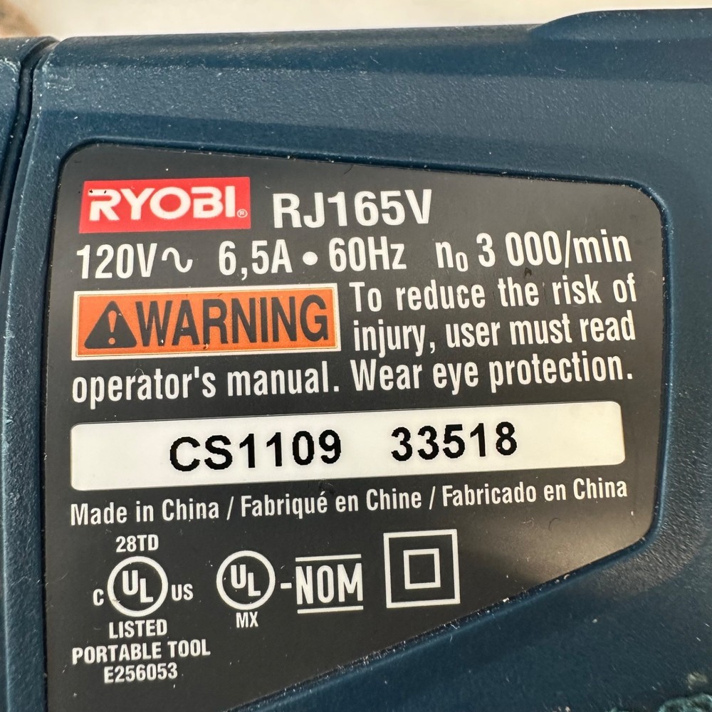 RYOBI Corded Variable Speed Reciprocating Saw RJ165V + Soft Case Reconditioned