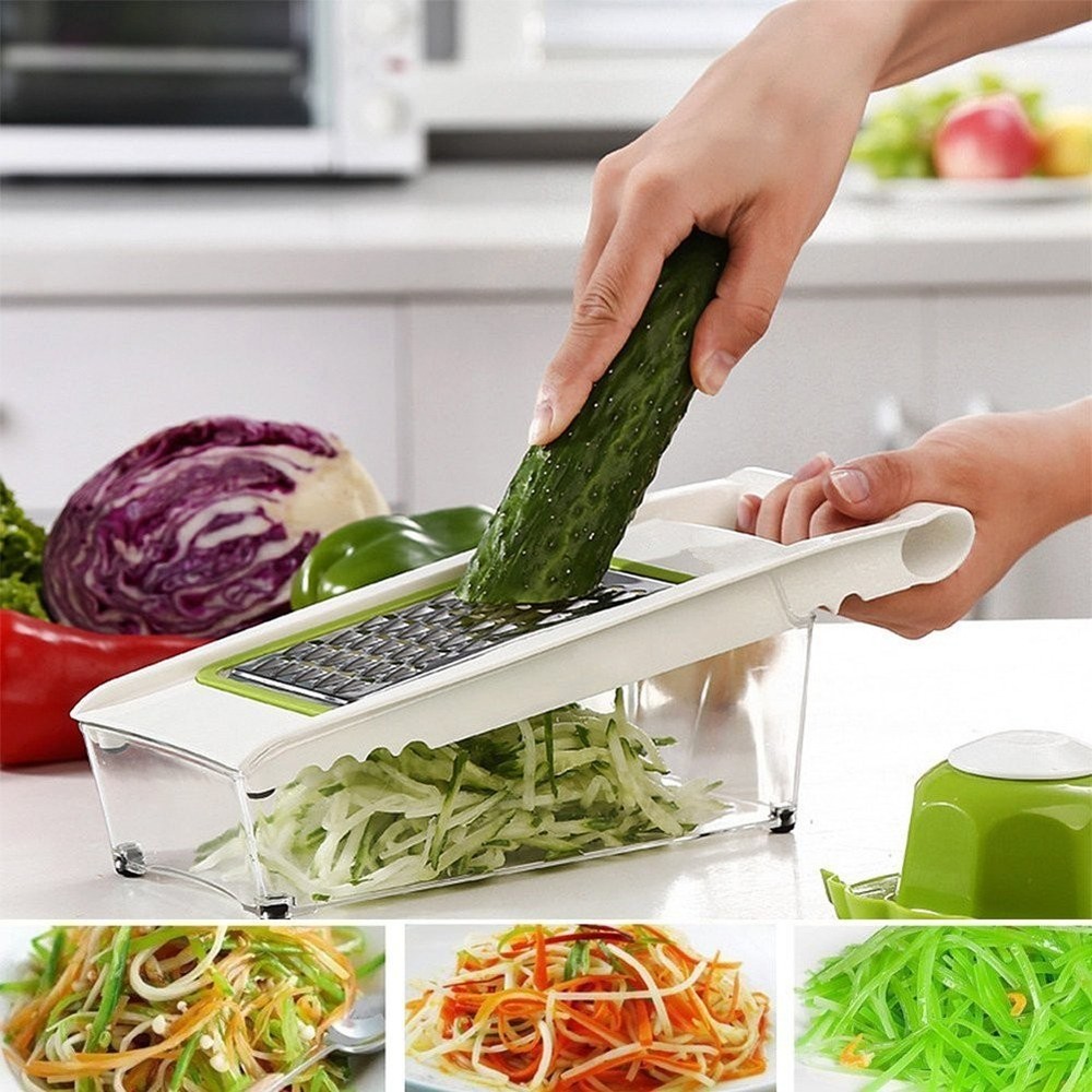 Mandoline Slicer Vegetable Potato Grater Cutter Chopper, Green