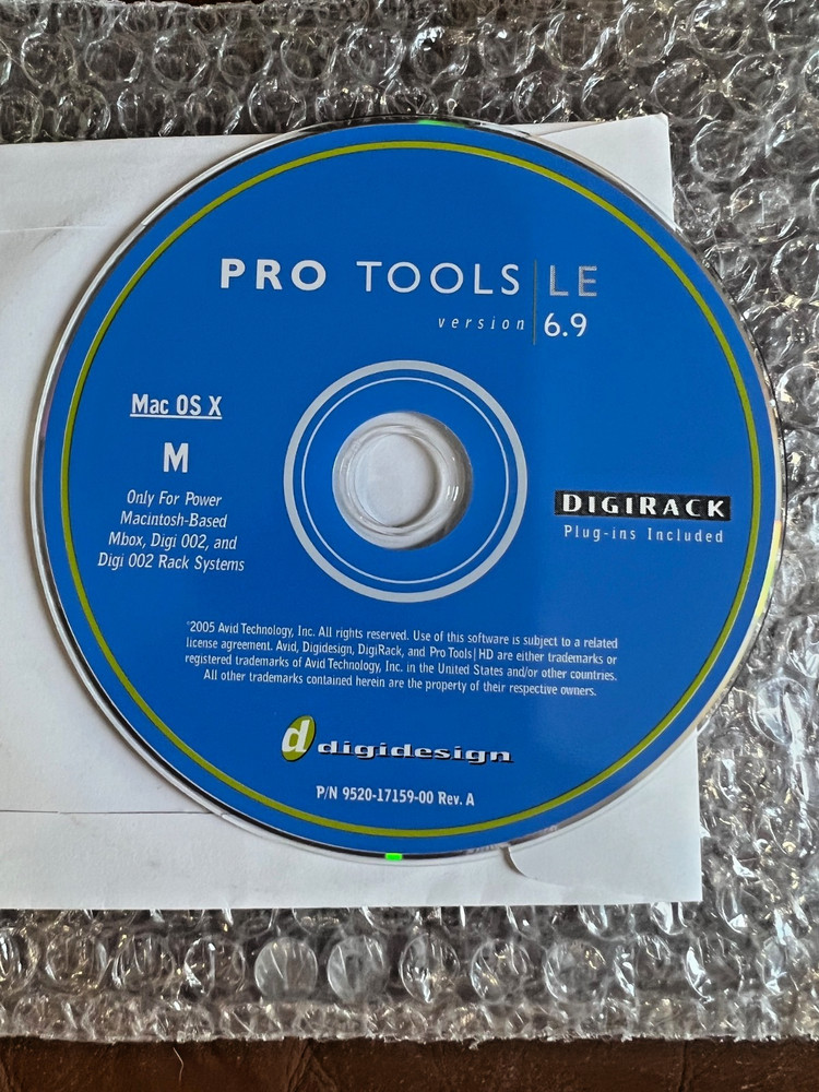 Digidesign Pro Tools LE 6.9 MAC OS X Software Install Disk
