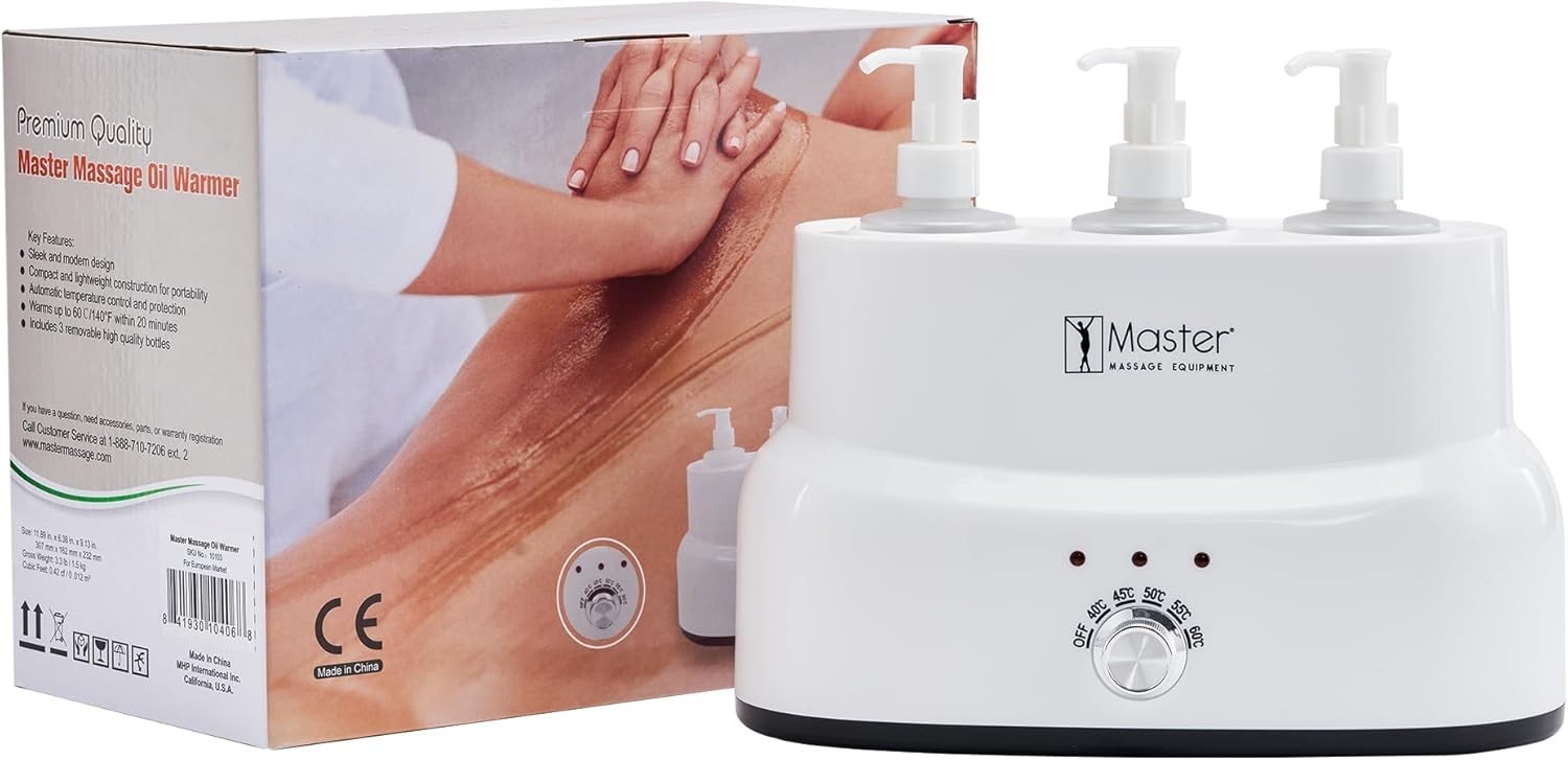 3-Bottle Massage Oil Warmer - Salon Spa Body Therapy