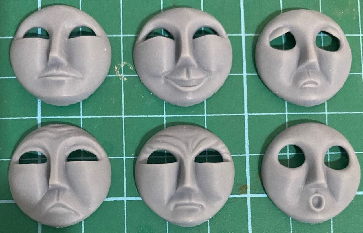 Custom HO/OO Bachmann Gordon Magnetic Faces Set of 6
