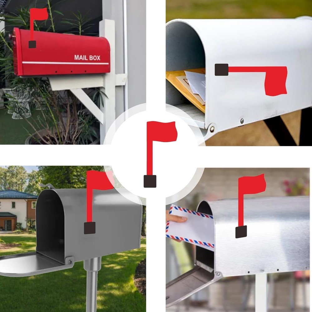 Compact Red Mailbox Flag with Weatherproof Design - Effortless Installation