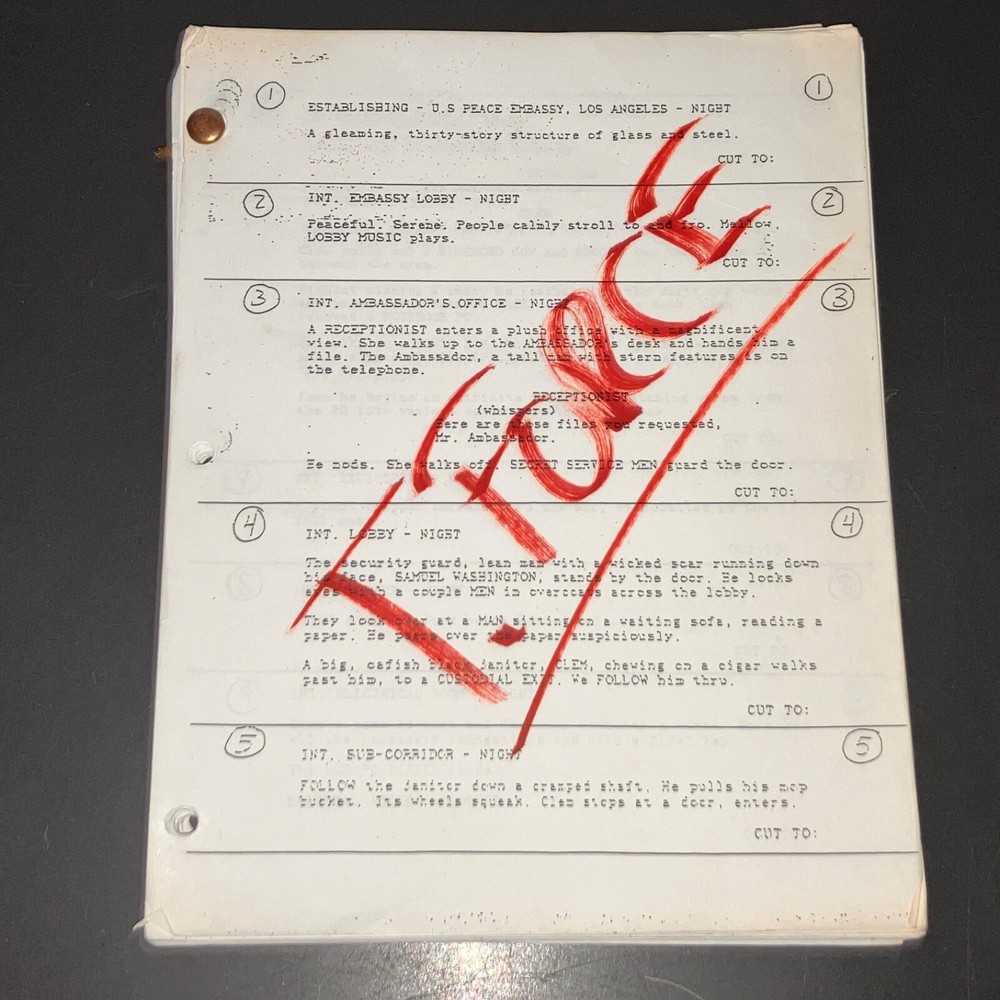 T-FORCE (1994) Sci-Fi Rogue Agents /  Production Xerox Continuity Script + COA!