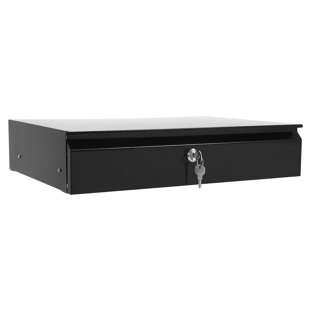 Sliding Pull-Out Drawer Under Desk Organizer with Lock for Office - Black