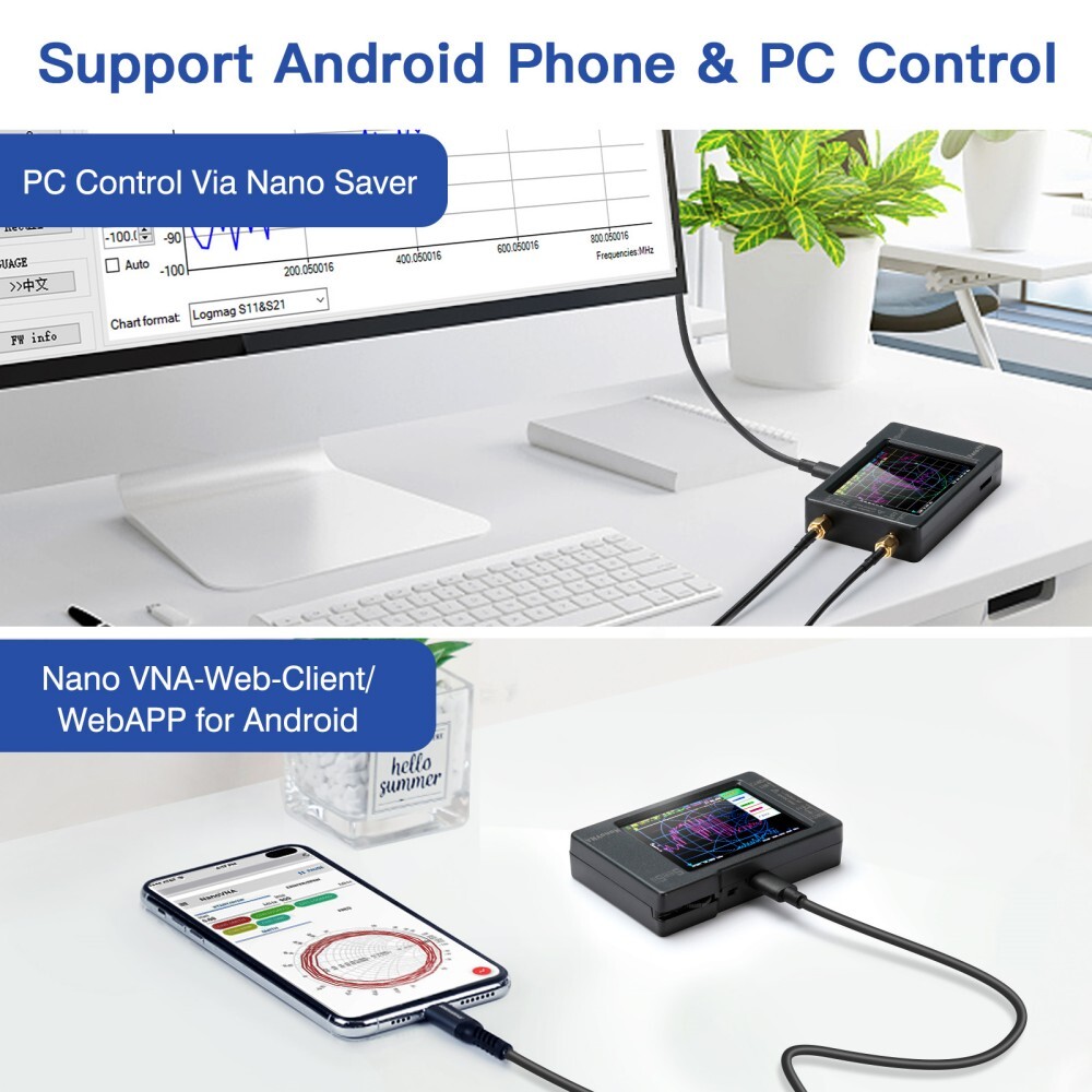 Touch Paddle NanoVNA-H Vector Network Antenna Analyzer HF VHF UHF MF Analyzer