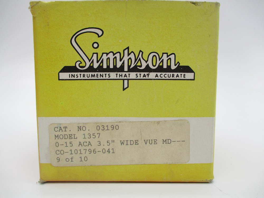 SIMPSON ELECTRIC CO. 1357 PANEL METER NSMP