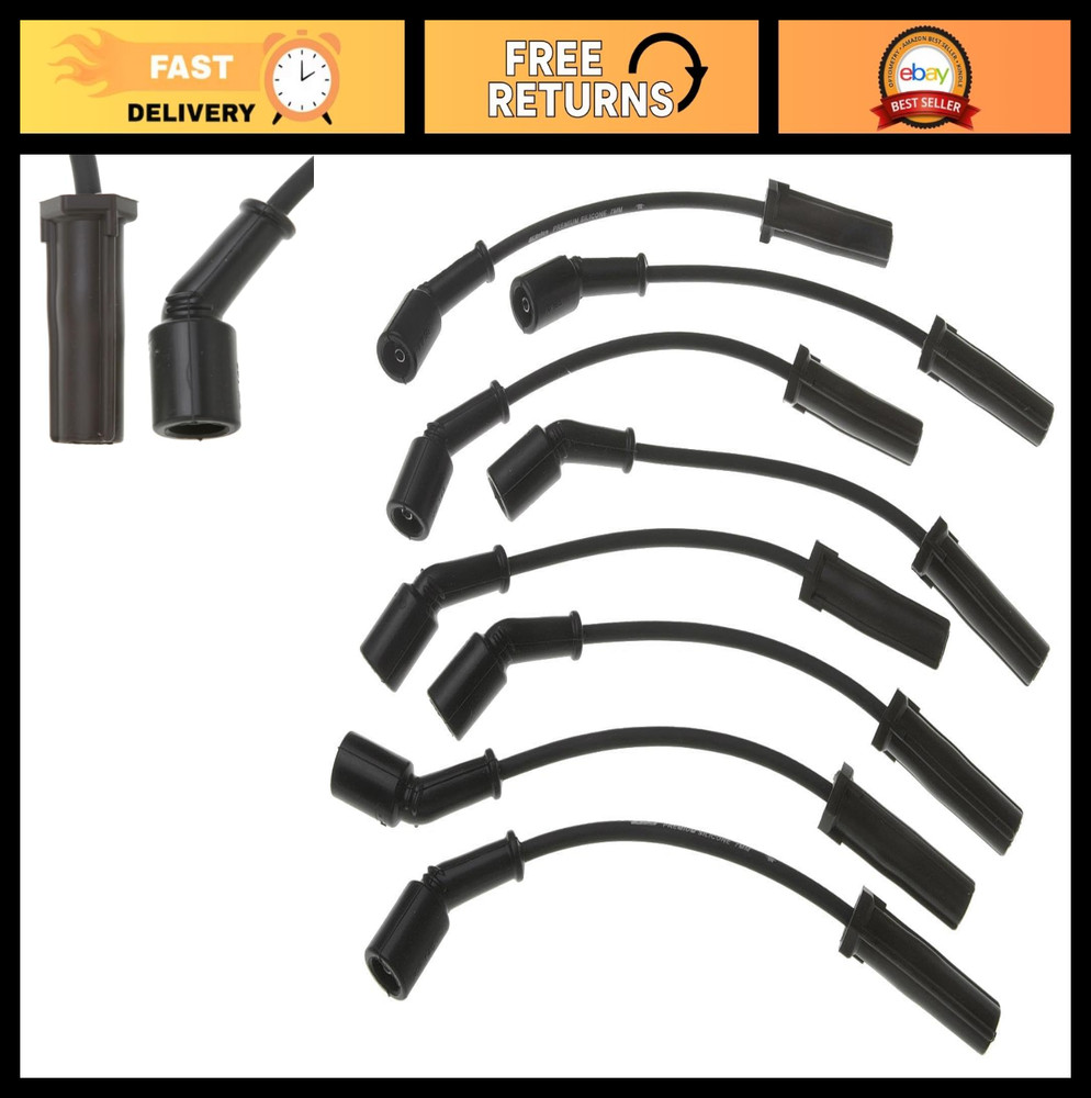 High-Performance Spark Plug Wire Set, 8 Count, Durable & Reliable Ignition Wires