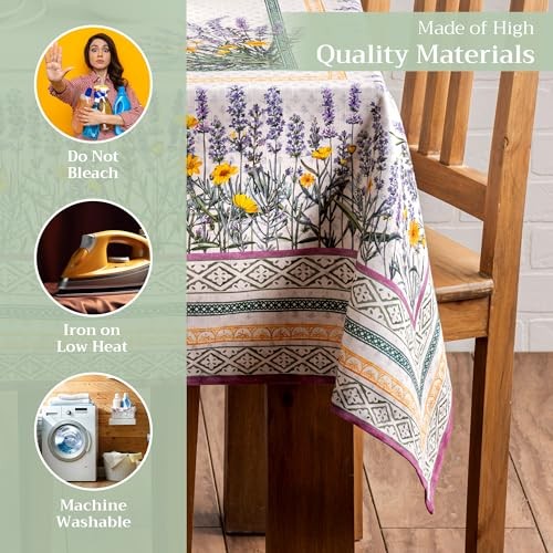 Table Cloth Rectangle Table 100% 90" x 60" (Rectangular) 10 - Fanny Lavender