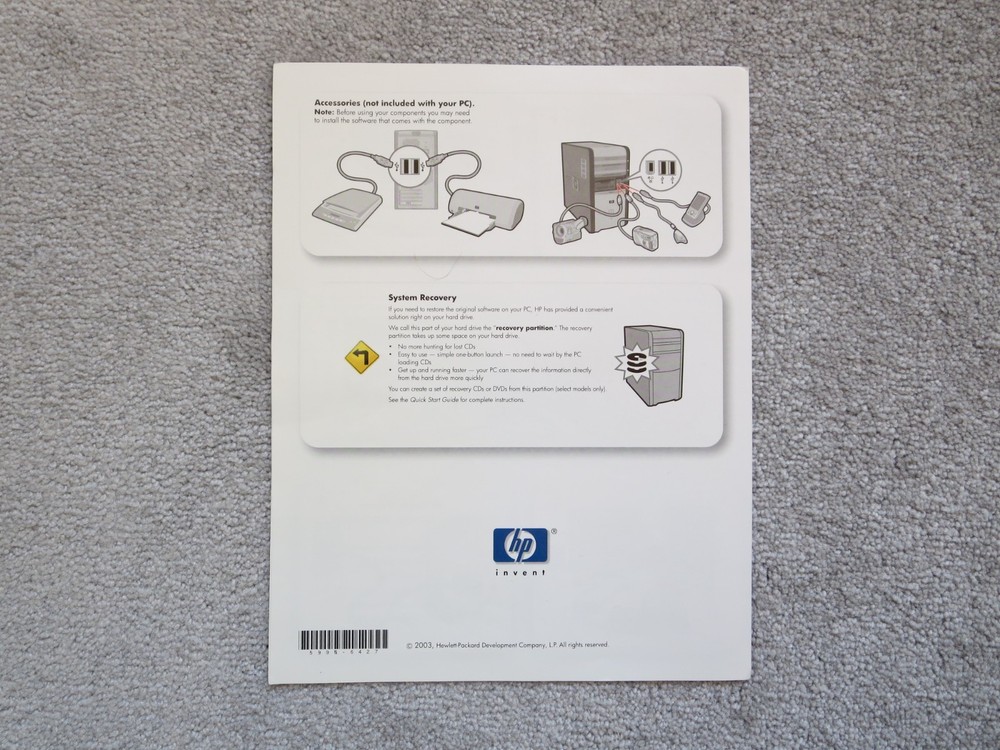 Computer Manual: . .HP Pavilion Home PC User Guide & Quick Setup Guide