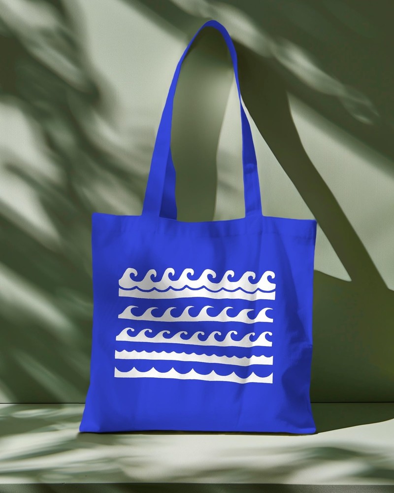 Ocean Waves Pattern Stencil – 11" x 8.5" Reusable Plastic Template with Tiled...