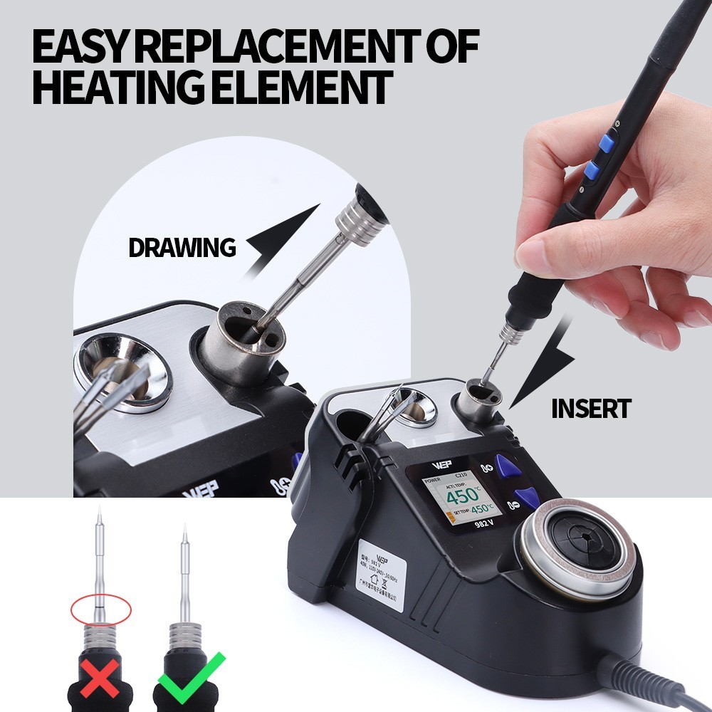 WEP 982V Precision Digital Soldering iron Station C245 ironTips soldering gun
