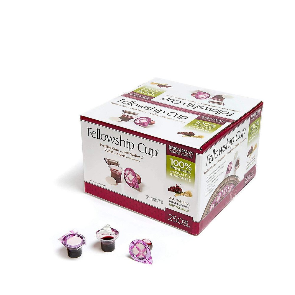 Pre-filled Communion Fellowship Cup Juice and Wafer Set 250 Count