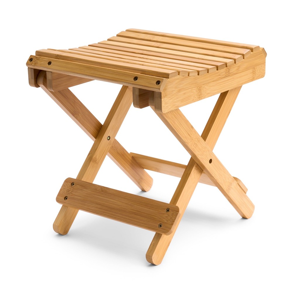 Bamboo Folding Step Stool Bench Natural