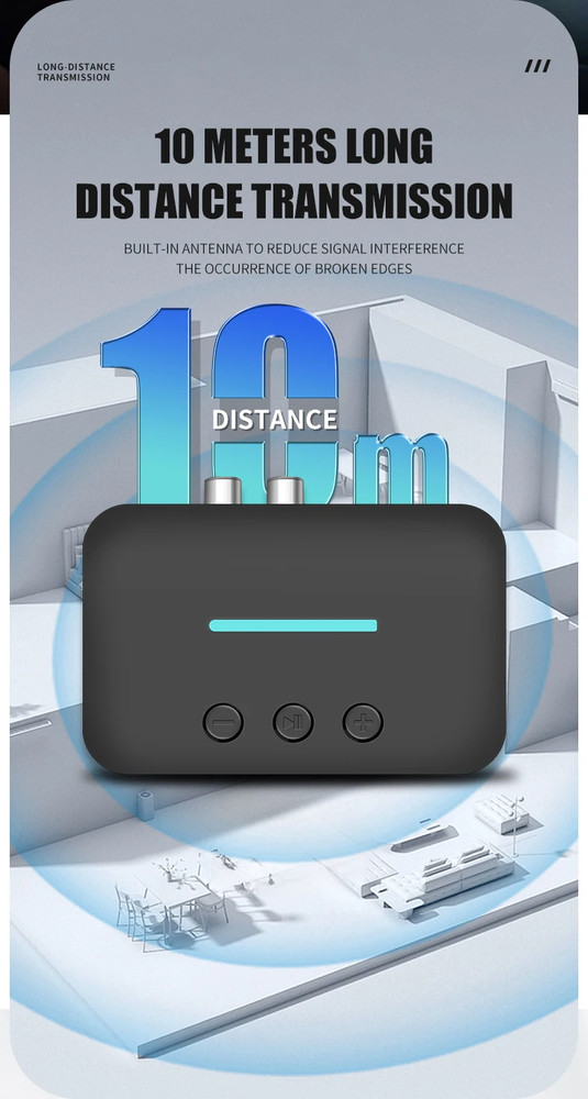 Bluetooth 5.3 Transmitter Receiver 3.5mm AUX RCA For Desktop Speaker Amp