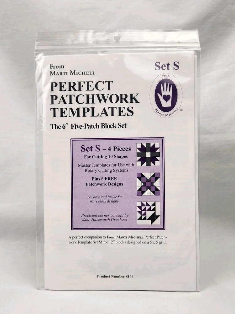 Marti Michell Perfect Patchwork Templates Set S The 6" Five-Patch Block Set 8166