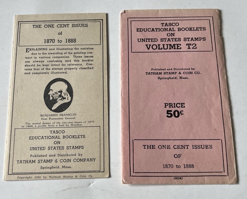 Vintage TASCO Educational Booklet Vol T2 US 1c Bank Note Stamps 1870-1888 INTACT