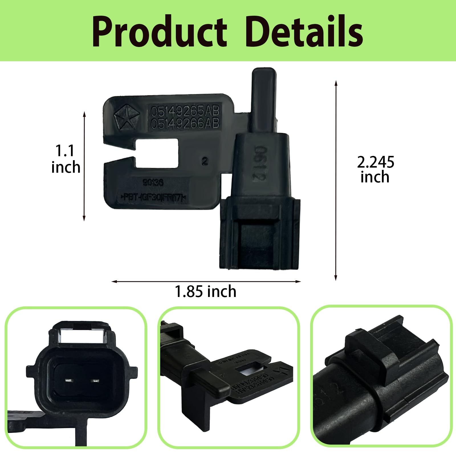 Ambient Air Temperature Sensor with Plug Wired Pigtail, 56042395, 5149025AA,