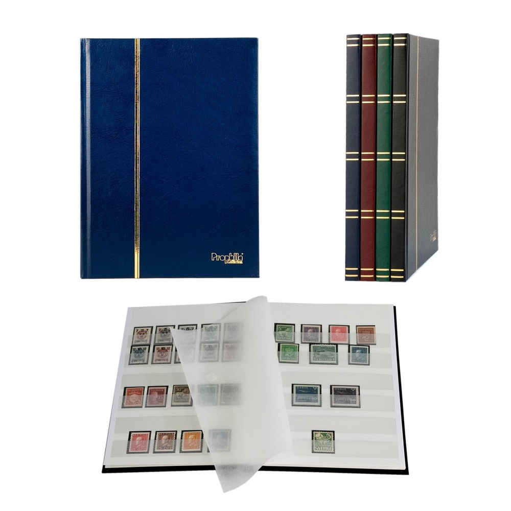 Prophila Stamp Album (New) 16 White Sides, Blue Cover