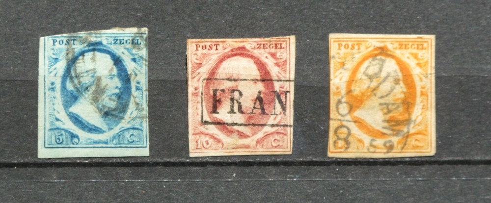 NETHERLANDS 1852 NVPH #1-3 Used Hinged