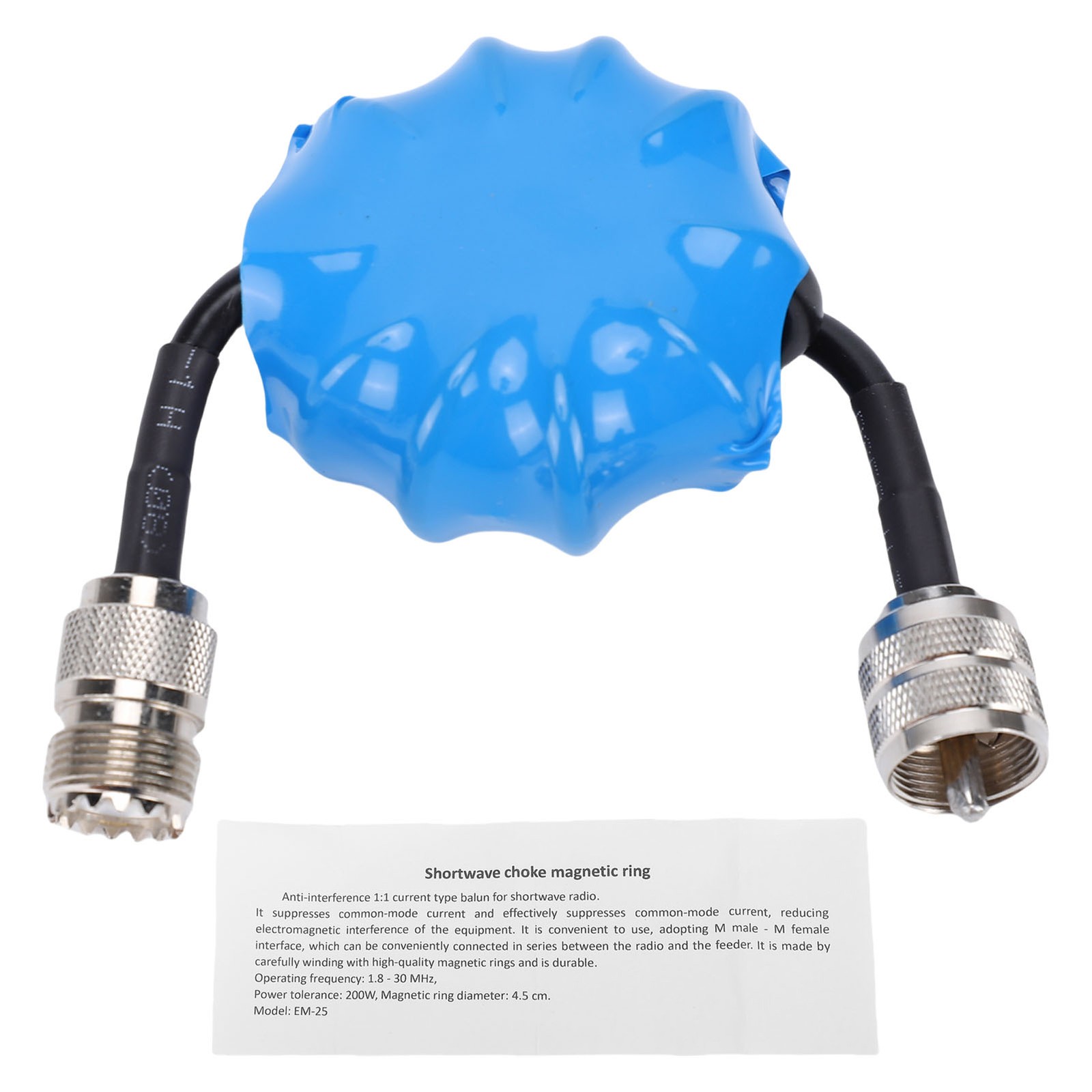 HF Common Mode Choke Balun 1.8-30MHz Shortwave Choke 1:1 200W Power