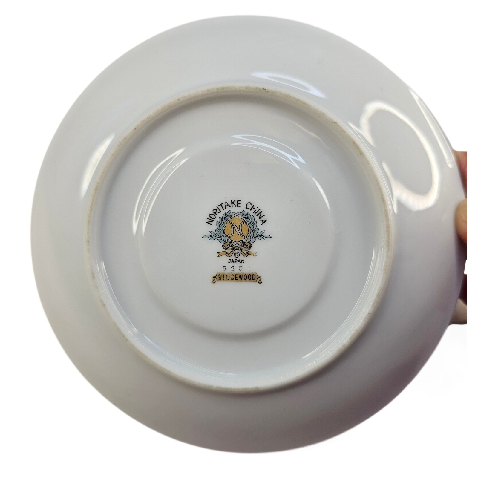 Vintage Noritake China Ridgewood Saucer, Pink Rose Garland, Gold Accent