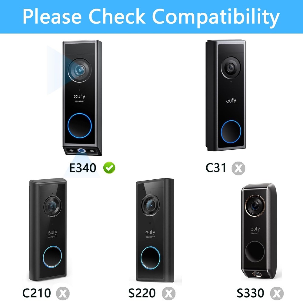 Adjustable 0-35 Degree Doorbell Angle Mount for eufy E340
