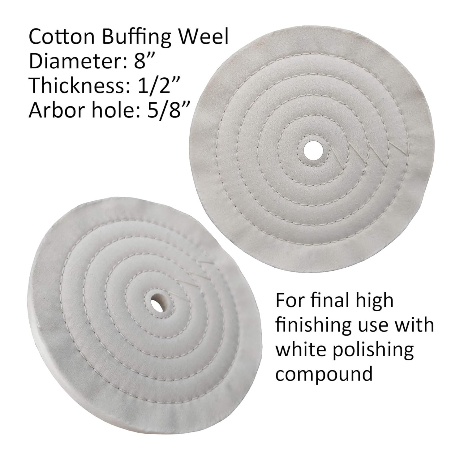 6PC 8 Stainless Steel Polishing Buffing Wheel Kit for Bench Grinder, 3 Wheels &
