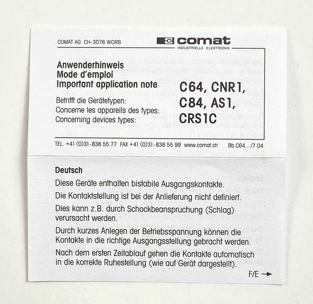Comat Timer C84/UC24-48V Adjustable 0.1s-20min