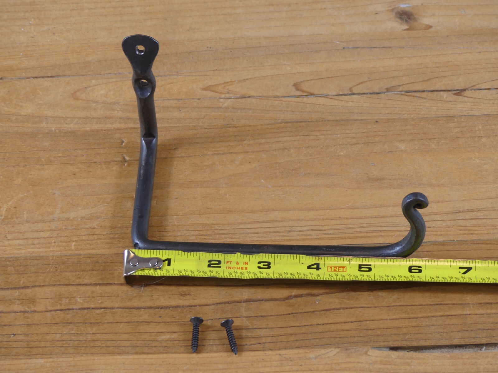 Hand Forged Toilet Paper Holder Wrought Iron Black Bathroom Wall Mount Simple