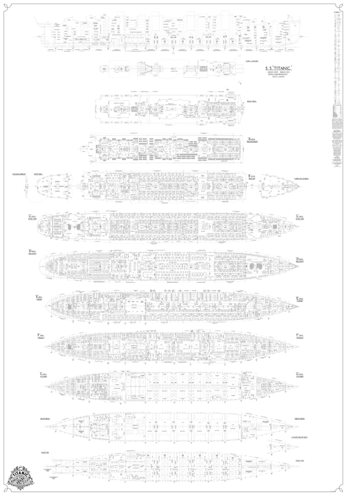 Titanic 1/350 Deck Plan