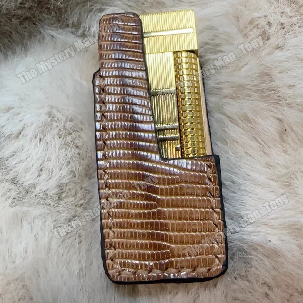 Handmade Lizard Leather Lighters Protective Case for for Dunhill lighter