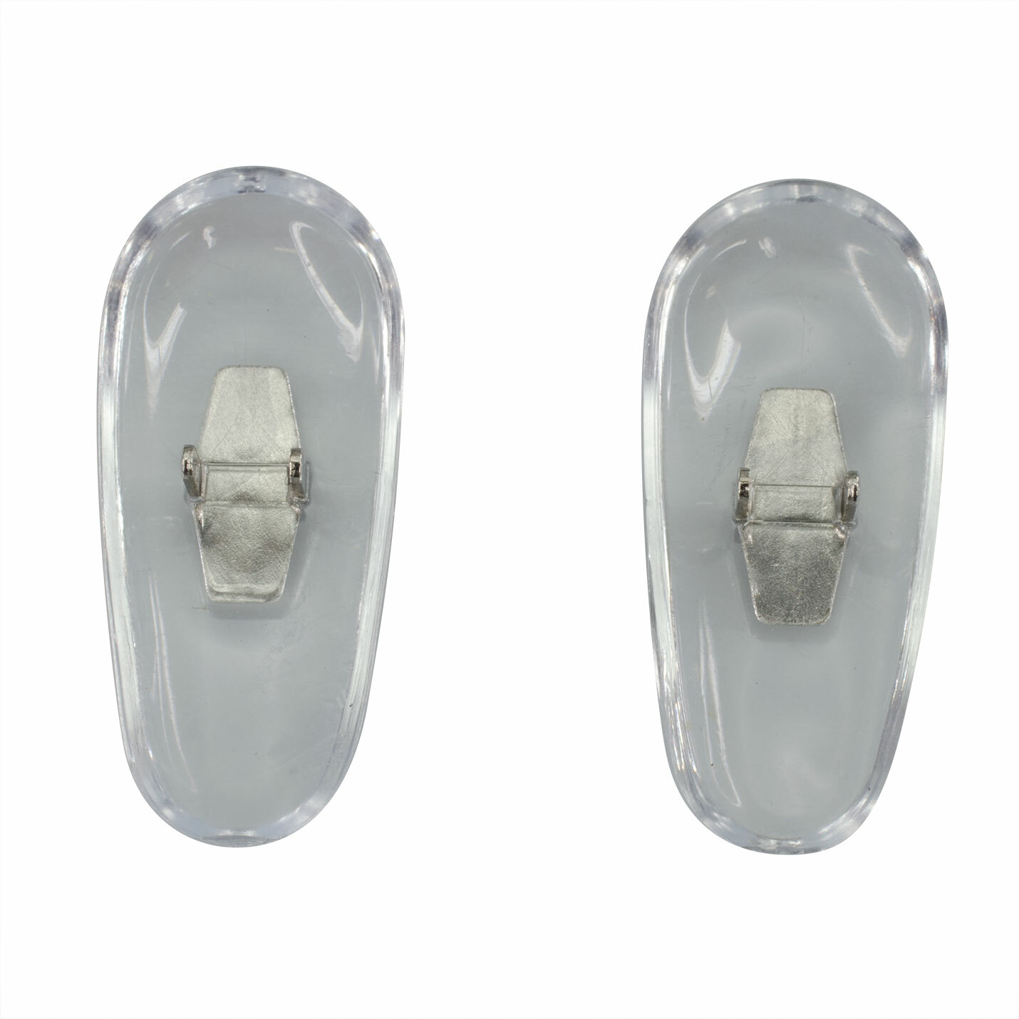 Replacement Nose Pads Clip Crimp Aviator RB 3016 3025 17mm Clear Silver, 1 Pair