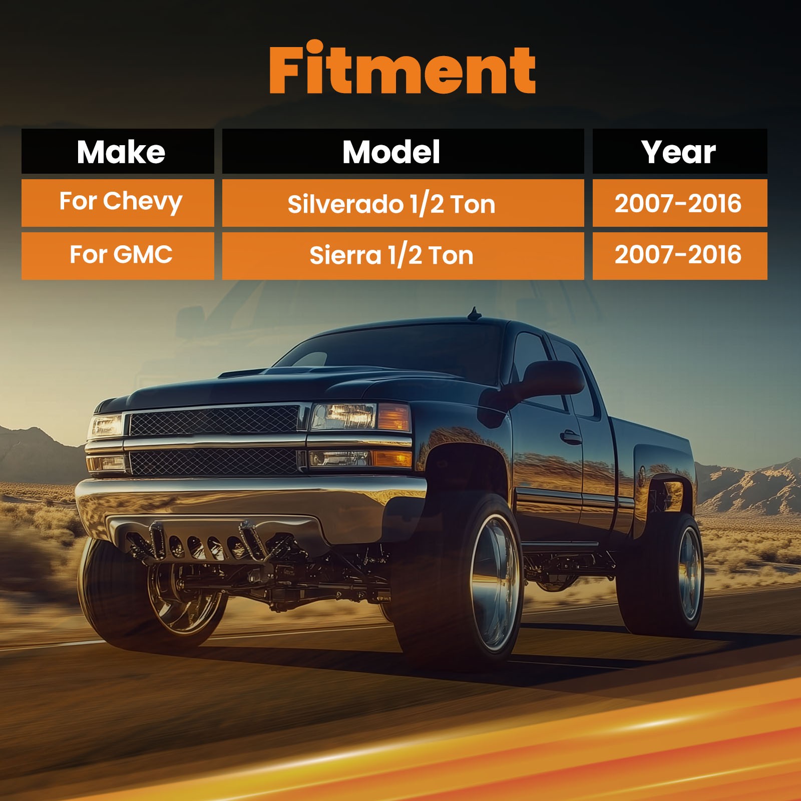 Rear 2"-3" Suspension Lowering Drop Shackles Kit for Chevy Silverado 1500 88-18